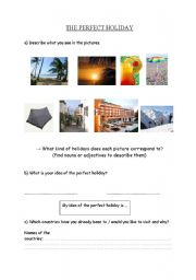 English Worksheet: HOLIDAYS