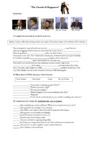 English Worksheet: The pursuit of Happyness