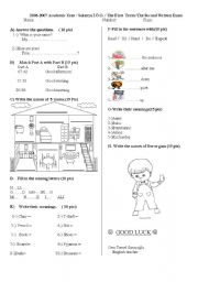 English Worksheet: exam paper