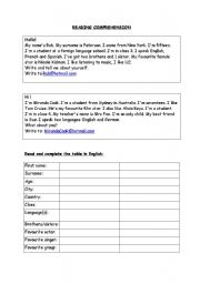 English Worksheet: I introduce myself