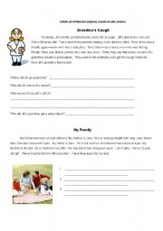 English Worksheet: Grandma Story and Family Story