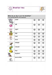 English Worksheet: breakfast