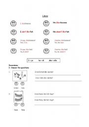 English Worksheet: Likes / Dislikes