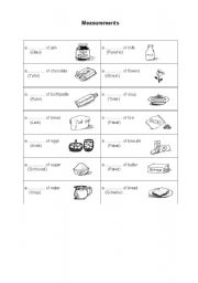 English Worksheet: measurements