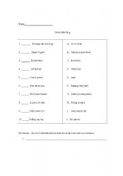 English Worksheet: Idiom Matching