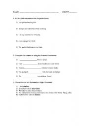 English Worksheet: EXAM 2 ESO