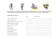 English Worksheet: Find some who activity using the present perfect tense