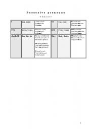 English Worksheet: possesive pronouns