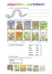 English Worksheet: adjective test with pictures
