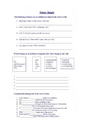 English Worksheet: Future Simple