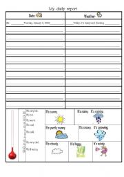 English Worksheet: My daily report
