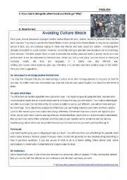 Avoiding Culture Shock