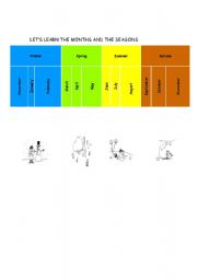 English Worksheet: seasons and months