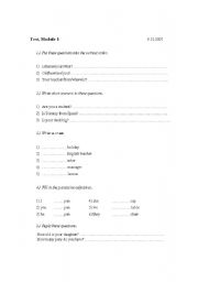 English worksheet: test, elementary
