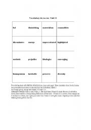 English Worksheet: vocabulary games - tic-tac-toe