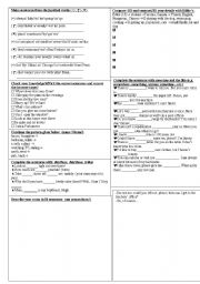 English Worksheet: Comprehensive test for beginners