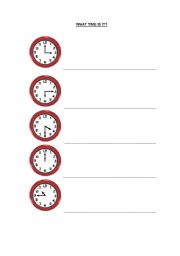 English Worksheet: THE TIME