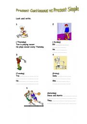 English Worksheet: present Continuous vs Present Simple
