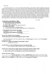 English Worksheet: EXAM