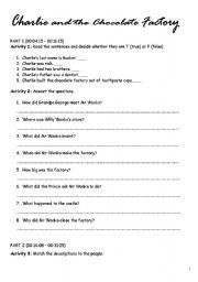 English Worksheet: Charlie and the Chocolate Factory