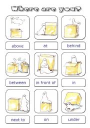 Prepositions cards