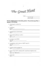 English Worksheet: The Great Hunt