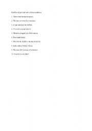 English worksheet: Find Subjects and Verbs