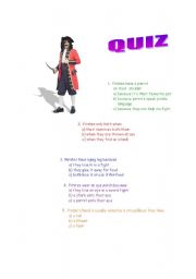 English Worksheet: A pirate quiz