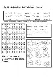 English worksheet: timetable