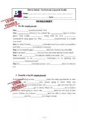 English Worksheet: Verb tenses exercises