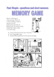Past Simple - questions and short answer - memory game