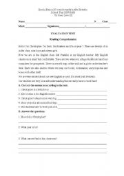 English worksheet: Test paper (school material)