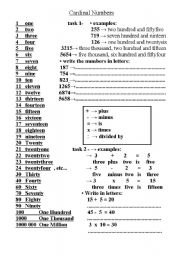 Cardinal Numbers - ESL worksheet by undercoverbrother