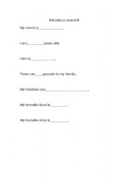 english worksheets introduce yourself