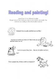 English Worksheet: Painting animals