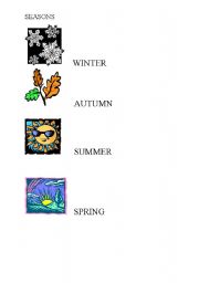 English worksheet: SEASONS