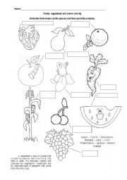 English Worksheet: Fruits and vegetables