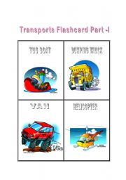 English Worksheet: Transport - Flashcard Part - 1