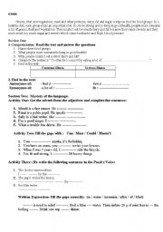 English Worksheet: exam