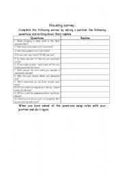 English Worksheet: housing survey