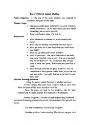 English worksheet: poetry lesson plan