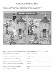 FIND THE DIFFERENCES (PREPOSITIONS WORKSHEET)
