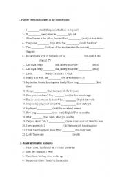 English Worksheet: Tenses