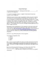 English worksheet: Group Video Project: Plagiarism