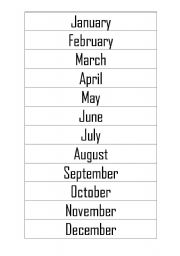 English worksheets: Months of The Year