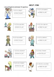 English Worksheet: about jobs