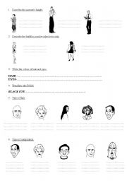 English Worksheet: Describing people