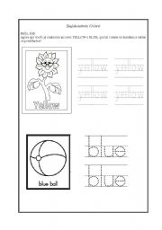English Worksheet: blue and yellow