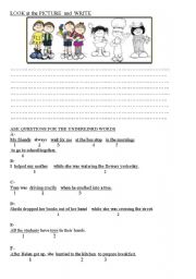 English Worksheet: SIMPLE PAST-PAST CONTINUOUS PRACTICE