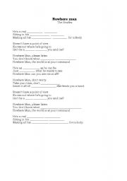 English worksheet: Nowhere man Lyrics by The Beatles